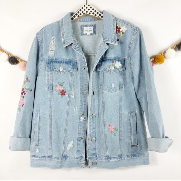 Wax Jean Jackets & Blazers - {Wax Jean} Embroidered Jean Jacket